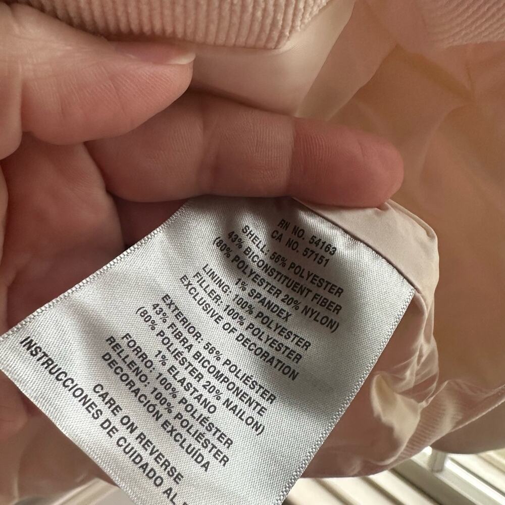 Levi’s Women’s Corded Puffer Jacket XL Cream Ribbed Winter Coat New - Picture 9 of 13